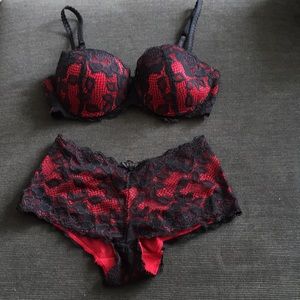 [4/$20] Red Lace Bra Panty Set